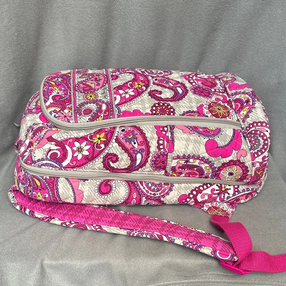 Vera Bradley Paisley Meets Plaid Large Campus Laptop Backpack Travel Bag - Picture 5 of 15